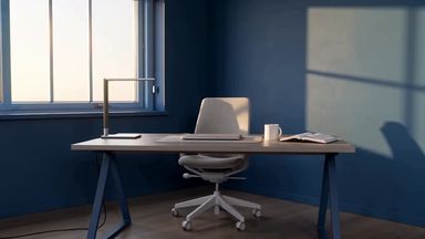 blue desk